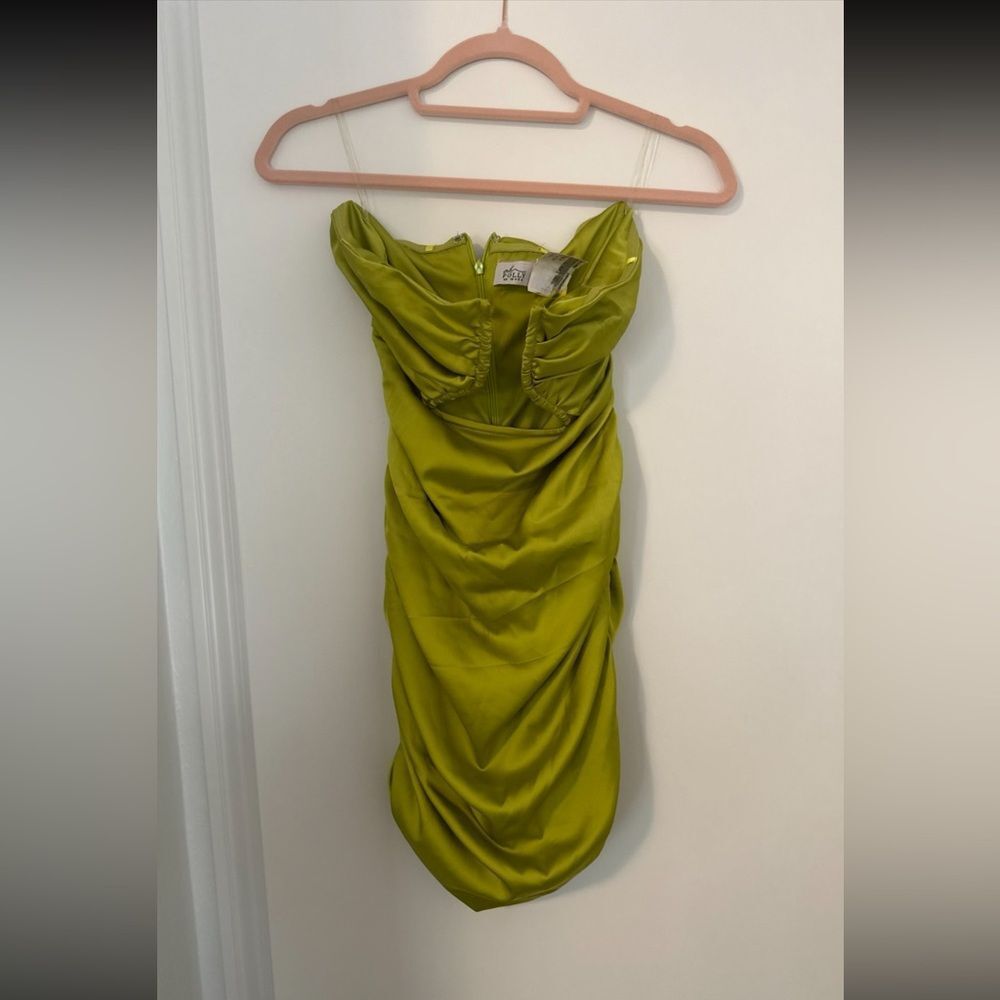 Oh Polly Green Dulce Structured Mini Dress size 6 - Picture 7 of 7